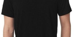 Men Black Cotton Round Neck T-Shirt