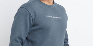 Mens Blue Minimalist Print Jumper