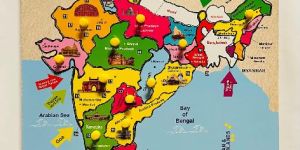 WOODEN EDUCATIONAL TOY INDIA MAP 12X15