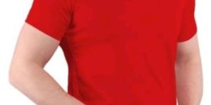 Mens Red Bio Washed Round Neck T-Shirts