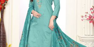 Mint Teal Pure Gadhwal Embroidered Ladies Kurta Set