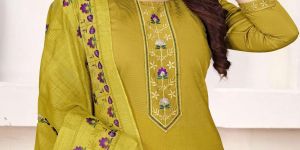 Mustard Gold Pure Gadhwal Embroidered Ladies Kurta Set