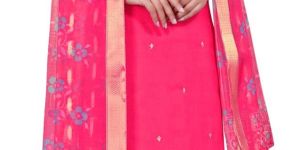 Pink Pure Cotton Embroidered Ladies Kurta Set
