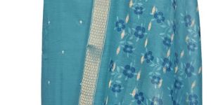 Aqua Blue Pure Cotton Embroidered Ladies Kurta Set