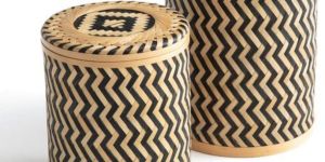 Bamboo Zigzag Lid Storage Container Set