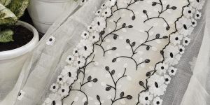 Ladies Cotton Floral Embroidered Suit