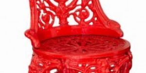 Crimson Red Color Iron Chair