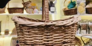 Handcrafted Natural Wicker Basket with Handle
