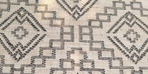 Black Geometric Design Handmade Jute Carpet