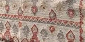 Red Geometric Pattern Handmade Wool Jute Rug