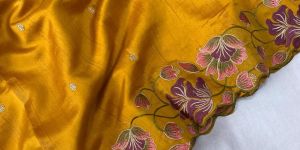 Tusser Cutwork Silk Saree