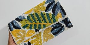 Leaf Embroidered Hand Purse