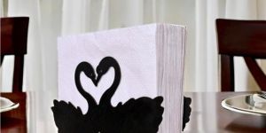 Duck Shape Black Metal Napkin Holder