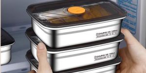 SS Crisper Box with Lid (1000ml)