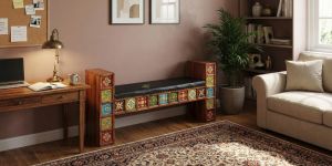 Sheesham Wood Brass Fitted Diwan