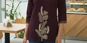 embroidered cotton short tops