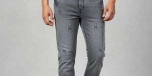 Mens Grey Denim Jeans
