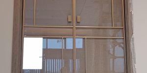 Brush Gold Profile Fabric Glass Master Line Swing Door