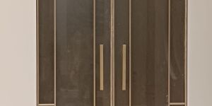 Fabric Glass Profile Brush Gold Swing Door