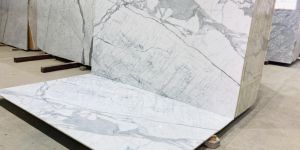 White Indian Statuario Marble Slab