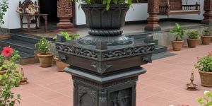 Off White Traditional Sandstone Heritage Style Tulsi Pots