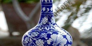 Handmade Blue Ceramic Flower Vase
