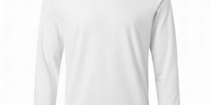 Mens Plain White Cotton Full Sleeve T-Shirt