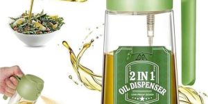 2 In 1 Glass Cooking Oil Dispenser With Trigger Spout (500 M