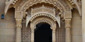 Decorative Carved Sandstone Heritage Jharokha
