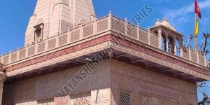 Pink Sandstone Luxury Carved Temple