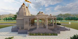 Pink Sandstone Ornamental Religious Temple