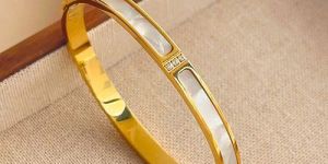 Stainless Steel Cubic Zirconia Gold Plated Bracelet