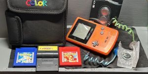 gameboy color transp orange nintendo gaming console