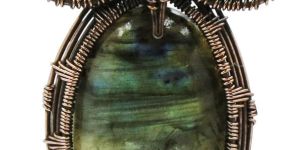 Handmade Owl Wire Wrapped Gemstone Pendant