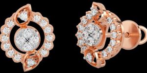 18k Gold Minimalist Marquise Cut Diamond Style Studs