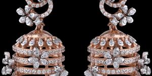 18k Gold Vintage Inspired Gemstone Halo Diamond Earrings