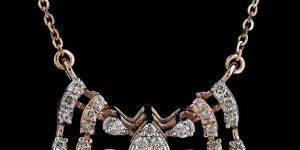 18K Rose Gold Classic Diamond Pendant Mangalsutra