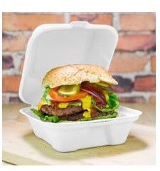 Eco-Friendly Sugarcane Bagasse Burger Packaging Box