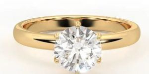 14k yellow gold lab grown diamond solitaire ring