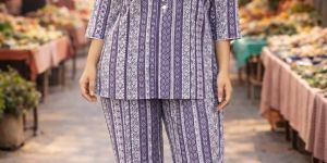 Ladies Pure Cotton Printed Co-ord Set