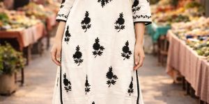 Ladies Pure Modal Aari Work Kurti Palazzo Set