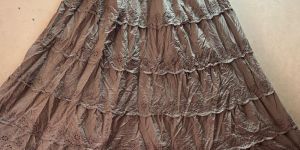 Ladies Grey Cotton Long Skirt