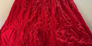 Ladies Red Cotton Long Skirt