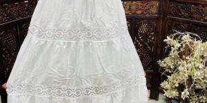 Ladies White Cotton Long Skirt