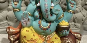 12 inch clay ganesh statue