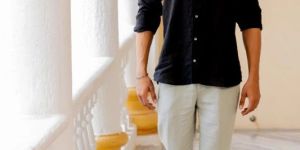 Mandarin Collar Linen Shirt