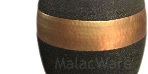 Black Hammered Brass Vase