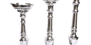 Silver Plated Aluminium Pillar Candle Holder