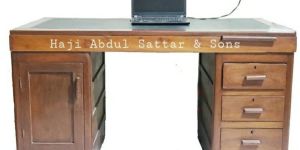 Leather Top Four Drawer Wooden Work Desk