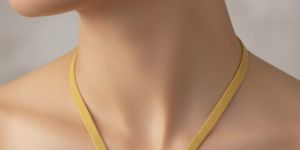 Matte Gold Finish Abstract Flower Artificial Necklace Set